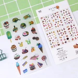 XUXU Tagebuch Aufkleber Set, Aquarell Lebensmittel Dessert Design, süße Deko Sticker für DIY.