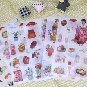 Japanese Style Tokyo Girl Washi Planner Stickers Decorative Cute Journal Stationery Supplies For DIY Scrapbooking Diary