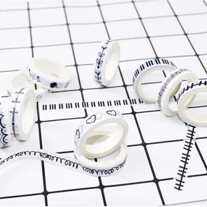 Black and white washi tape set ten rolls decorative masking tape for journaling DIY crafts