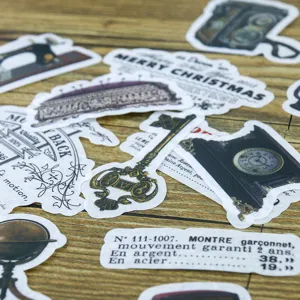 Vintage washi sticker pack for DIY scrapbooking, journaling and decorative crafts.