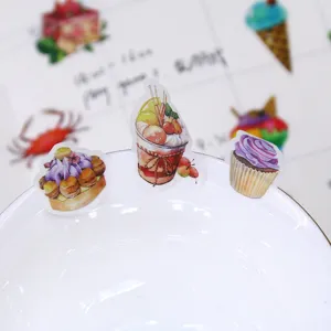 Süße Aquarell Dessert Planer Aufkleber dekorative Schreibwaren für DIY Tagebücher