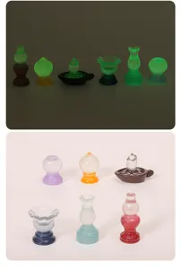 Miniatuur lichtgevende retro olielamp hars ornamenten set voor DIY micro landschap decor