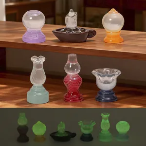 Miniatuur creatieve vintage lichtgevende olielamp DIY bureau decoratieve ornament set.