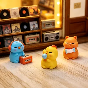 Cute animal miniature figurines resin toys kawaii desktop decor kawaii musical animals main view