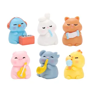 Cute animal band figurines resin miniatures desktop ornaments DIY craft micro landscape toys