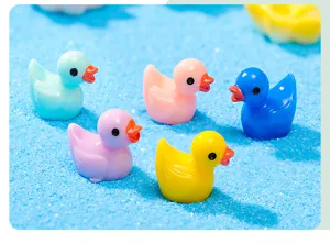 Miniature colorful resin ducks cute micro landscape DIY craft dollhouse accessories