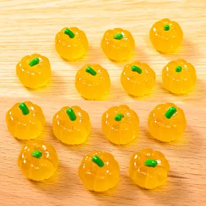 Miniatuur simulatie pompoen hars cabochons voor DIY ambachten, voedselspel en bureau decoratie.