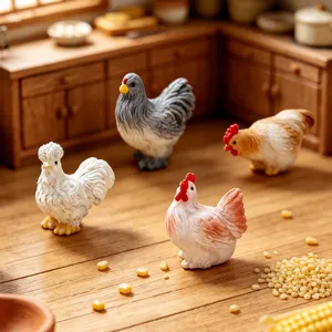 Miniature simulation figurine de coq en resine charme DIY micro paysage decor bureau
