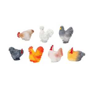 Miniature Figurine de Coq Simulé Micro Paysage DIY Décoration Bureau Ornement Ensemble