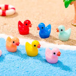 Mini resin cute colorful duck figurines micro landscape DIY accessories desktop decor