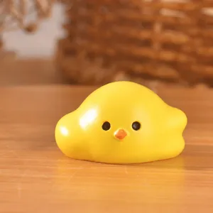 Cute miniature yellow chick figurine resin ornament for micro landscape decoration