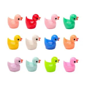 Cute miniature resin ducks tiny yellow duck figurines for DIY crafts desktop micro landscape decor