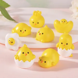Micro Landscape Miniature Resin Chick Ornaments Cute Egg Shell Chick Fried Egg Figurine DIY Craft Dollhouse Decor