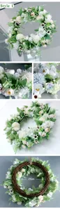 Artificial flower wreath wedding door hanging home decor peony hydrangea 25cm style 1