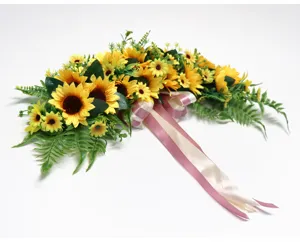 Artificial sunflower swag floral decoration for door lintel wedding chair back home decor.