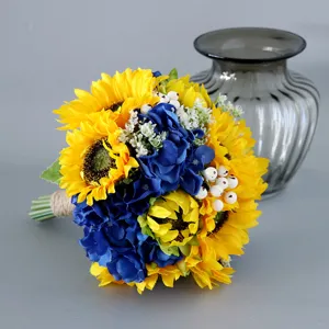 Bouquet da sposa in girasole artificiale per matrimonio decorazione casa e foto