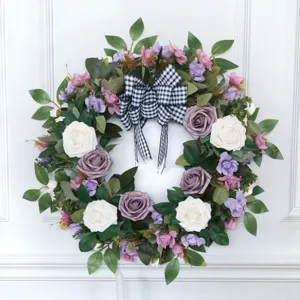 Künstlicher Rosenkranz Seidenblumen Girlande Für Haustür Heim Hof Fenster Wandbehang Hochzeit Party Dekoration