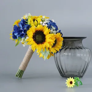 Bouquet da sposa con girasole artificiale composizione floreale finta per decorazione casa