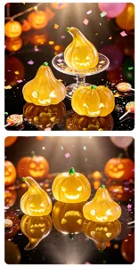 Halloween luminoso resina calabaza adornos lindo escritorio DIY micro paisaje decoración artículos