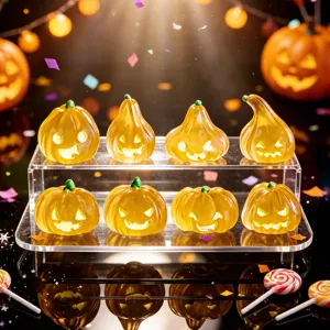 Halloween calabaza luminosa de resina miniatura lindos adornos de escritorio bricolaje