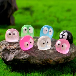 Leuchtende Harz Eule Mikrolandschaft Ornament DIY Blind Bag Spielzeug Miniatur Dekor