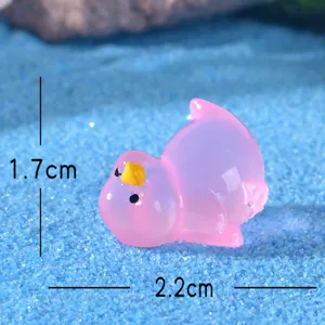 Mini figurine canard en resine rose micro-paysage jouet mignon accessoire deco 1.7cm detail