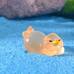 Mini figurine de canard lumineux en résine micro paysage jouet mignon accessoire 1.3x2.4cm