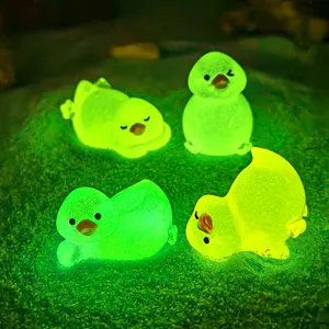 Miniatures de canard en résine lumineuse, mignonnes mini jouets de paysage micro lumineux.