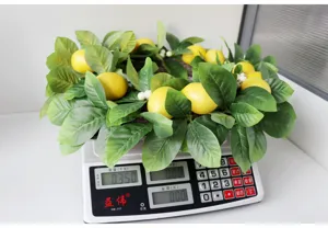 Ghirlanda di limoni artificiali foglie verdi per porta casa parete decorazione festa.