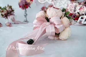 Bouquet de mariée pivoine succulente artificielle européenne rétro rose lotus mariage.