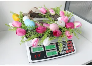 Osterkranz Tulpen künstliche Blumen Frühlingsdeko Haustür Hängend Dekoration Haus