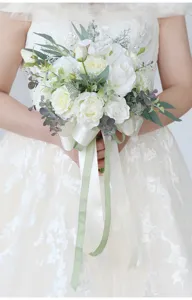 Brautstrauß künstliche Blumen rustikaler Stil für Outdoor Fotografie Detailansicht