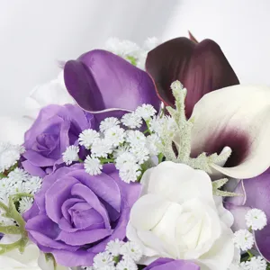 Ramo de Novia Artificial de Boda PU Calla Lirio Flor Sostenida a Mano Accesorio