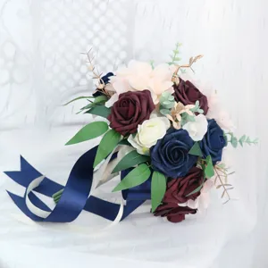 Bouquet de mariée artificiel européen rose de simulation accessoires photo de mariage