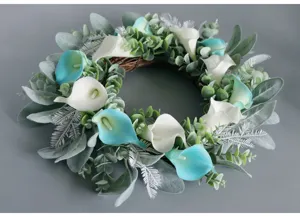 Corona di gigli di calla artificiali primavera porta di casa appesa decorazione murale matrimonio