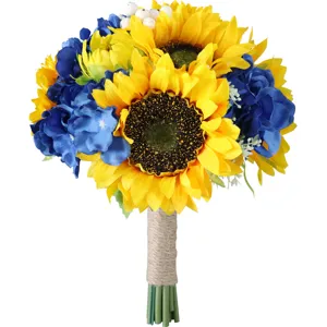 Bouquet di girasoli artificiali sposa matrimonio decorazione casa supporto per fotografia.