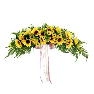 Artificial sunflower door lintel decoration faux floral arrangement for home wedding decor