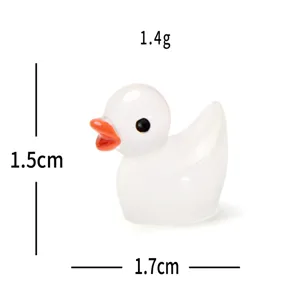 Miniature canard lumineux détail, 1.5cm mignon résine DIY micro paysage accessoire.