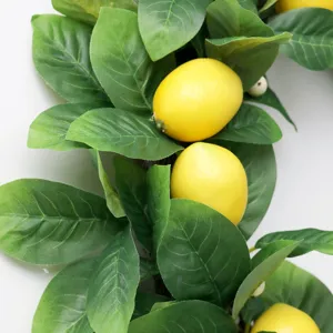 Ghirlanda di limoni artificiali con foglie verdi per porta murale festa decorazione