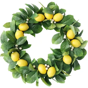 Ghirlanda di limoni artificiali foglie verdi decorazione porta d'ingresso primavera estate
