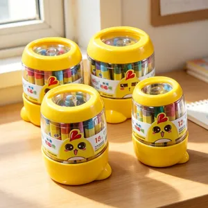 Portable Barrel Oil Pastels Set Smooth Drawing Coloring Crayons Art Supplies For Children School Painting