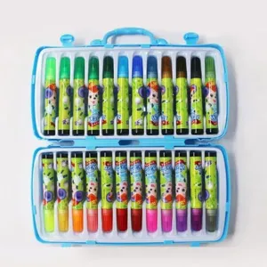 Set de rotuladores acuarelables lavables para niños dibujo y pintura en estuche plástico