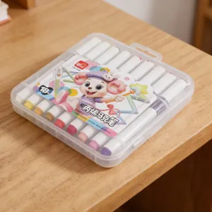 Acrylic marker pens set 18 colors children drawing art graffiti pens with clear storage case detail view