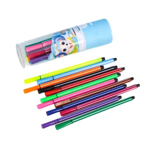 Children washable watercolor pens 12 colors barrel set cartoon drawing pens art supplies