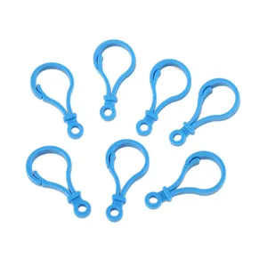Blue plastic light bulb lobster clasp set for DIY jewelry keychain doll pendant crafts 7pcs