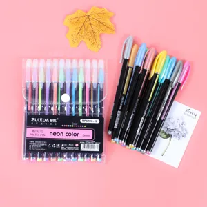 Creative Glitter Pastel Metallic Highlighter Pen Plastic Round Nib DIY Drawing Coloring Stationery