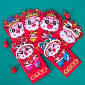 New Year Red Envelopes Chinese Traditional Lucky Money Packets Cartoon Zodiac Festive Red Pockets For Spring Festival Wedding