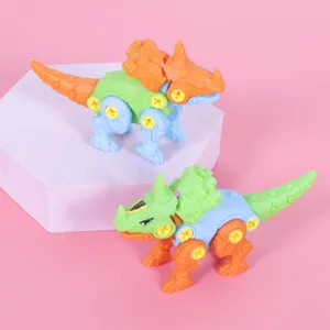 Kids DIY assemble dinosaur building blocks puzzle toy set colorful main product view