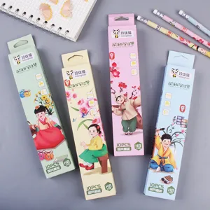 Crayon en Bois HB de Style Chinois Créatif Avec Gomme Crayon d'Écriture et de Croquis pour Étudiants