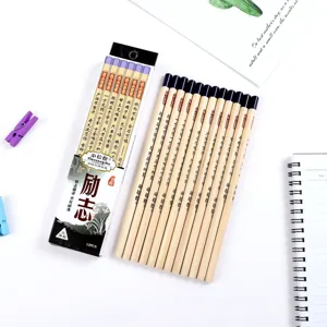 Creative Triangular HB Wooden Pencil Student Writing Sketching Motivational Stationery Office School Supplies